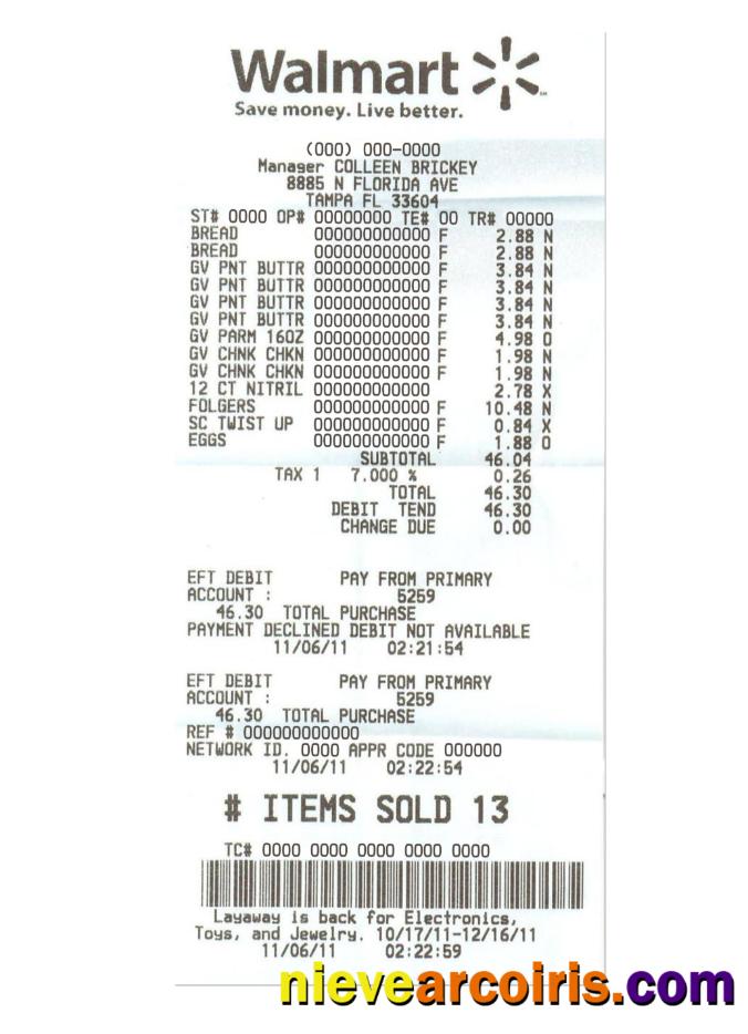 WALMART payment check version 2